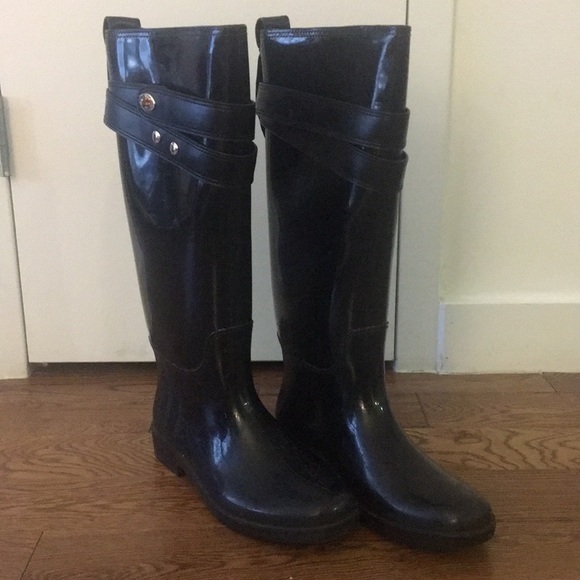 COACH black rainboots - Picture 1 of 4